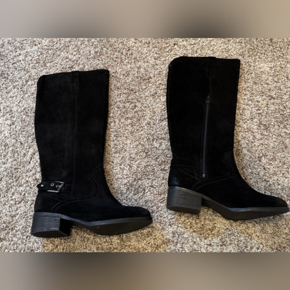 Naughty Monkey Black Leather/Suede Women's Boots. Size 6.5